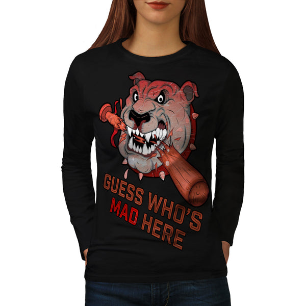 Mad Baseball Bulldog Womens Long Sleeve T-Shirt
