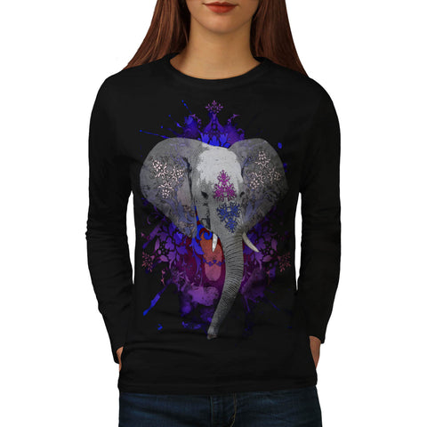 Indian Elephant Womens Long Sleeve T-Shirt