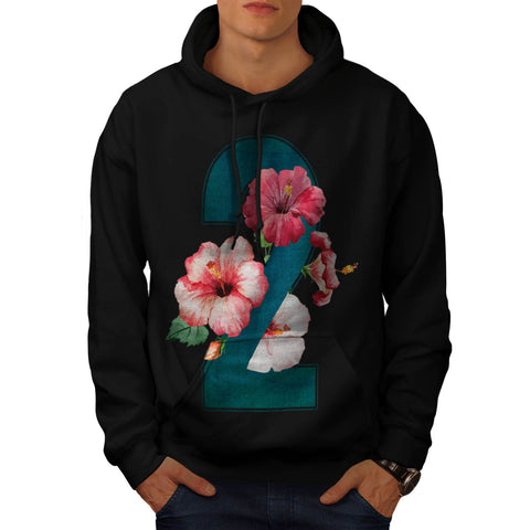 Number Two Flower Mens Hoodie