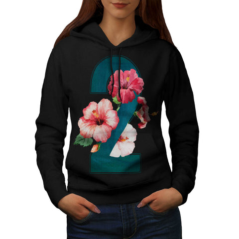 Number Two Flower Womens Hoodie