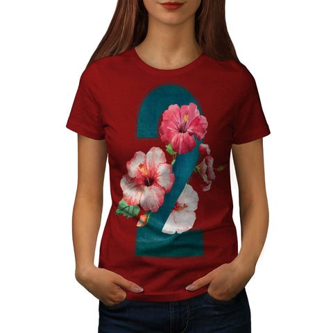 Number Two Flower Womens T-Shirt