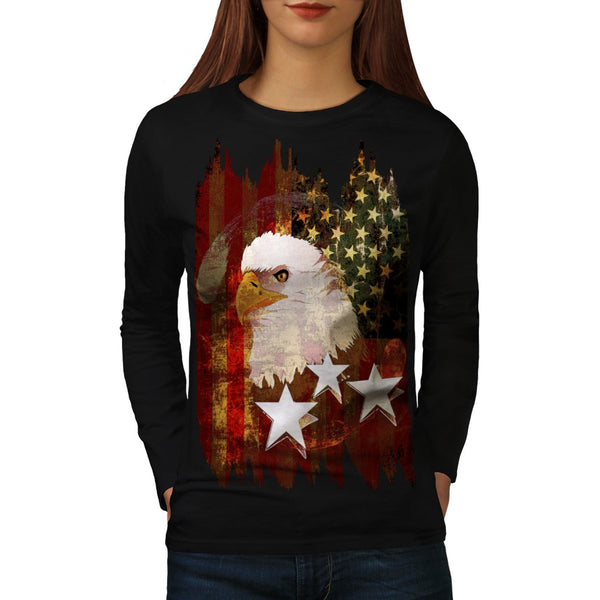 American Eagle Flag Womens Long Sleeve T-Shirt