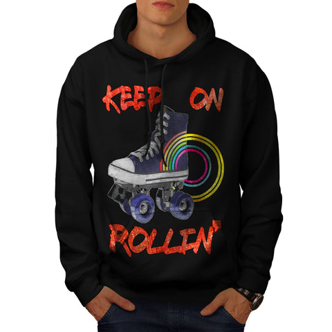 Keep Rollin Skate Mens Hoodie
