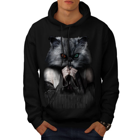 Leather Jacket Cat Mens Hoodie