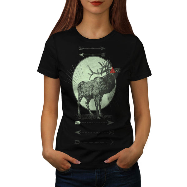 Lonely Moose Shape Womens T-Shirt