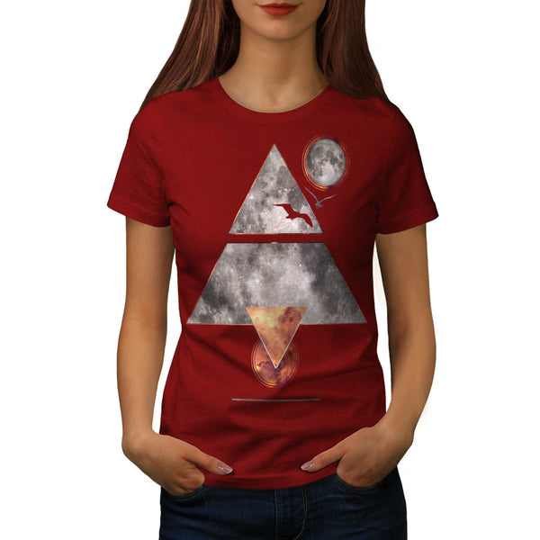 Moon Shine Triangle Womens T-Shirt