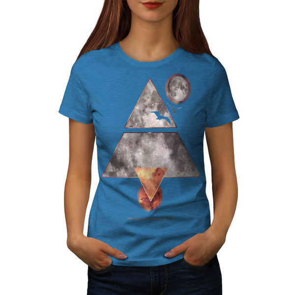 Moon Shine Triangle Womens T-Shirt