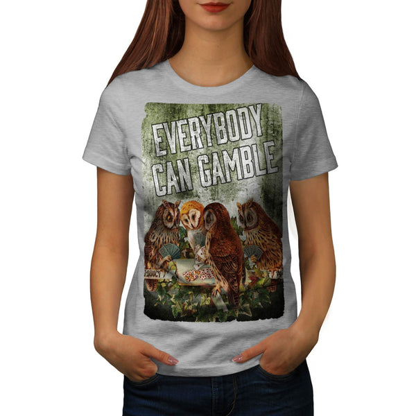 Owl Gambling Casino Womens T-Shirt