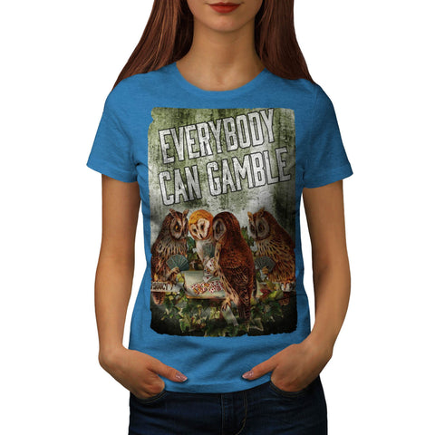 Owl Gambling Casino Womens T-Shirt
