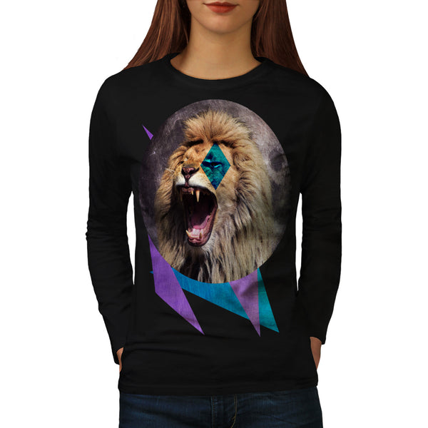 Moonlight Lion Womens Long Sleeve T-Shirt