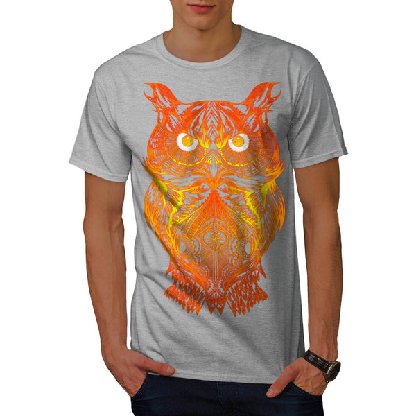 Night Owl On Fire Mens T-Shirt