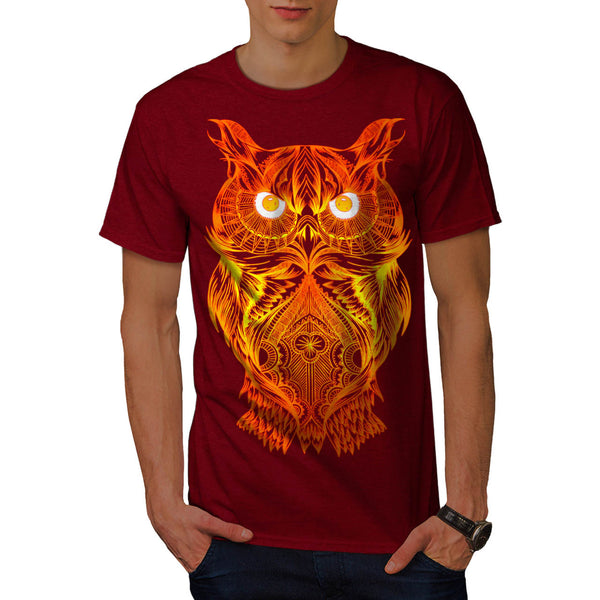 Night Owl On Fire Mens T-Shirt