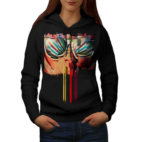Retro Glasses Lady Womens Hoodie