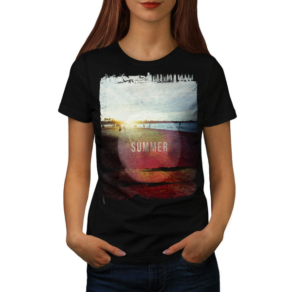 Summer Sunset View Womens T-Shirt