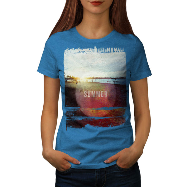 Summer Sunset View Womens T-Shirt