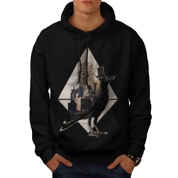 Bird In London City Mens Hoodie