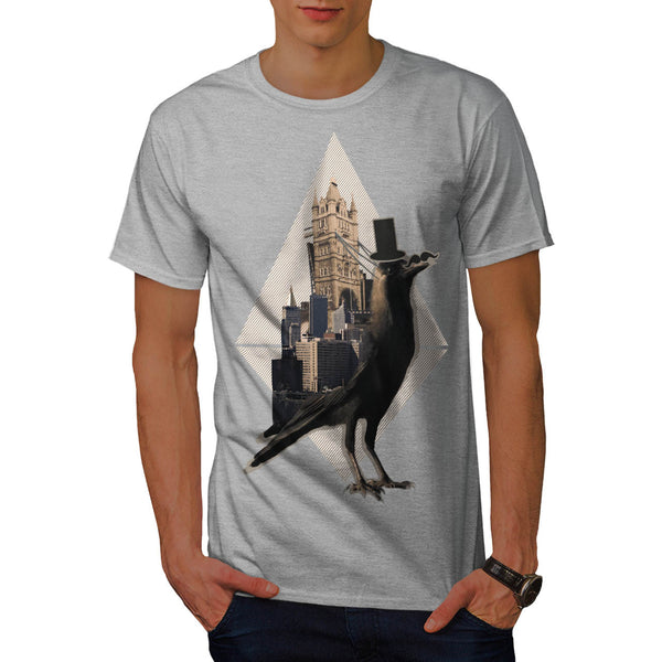Bird In London City Mens T-Shirt