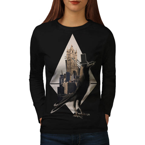 Bird In London City Womens Long Sleeve T-Shirt