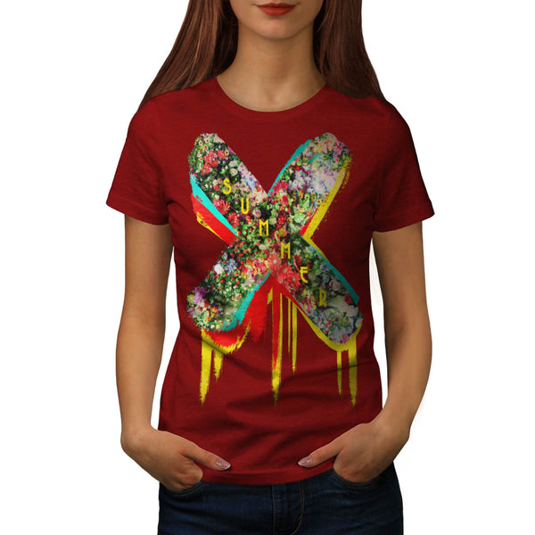 Summer Flower Bloom Womens T-Shirt