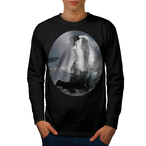 NYC Statue Liberty Mens Long Sleeve T-Shirt