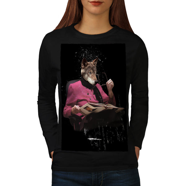Wolf Head Grandmother Womens Long Sleeve T-Shirt
