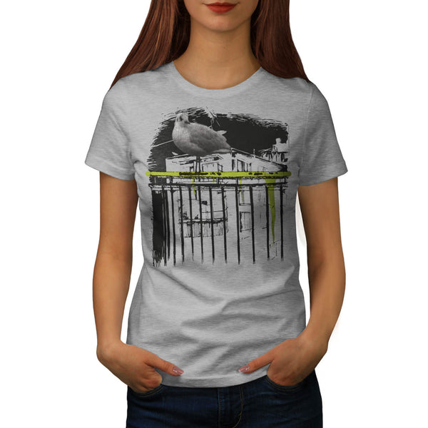 City Bird Tree Branch Womens T-Shirt
