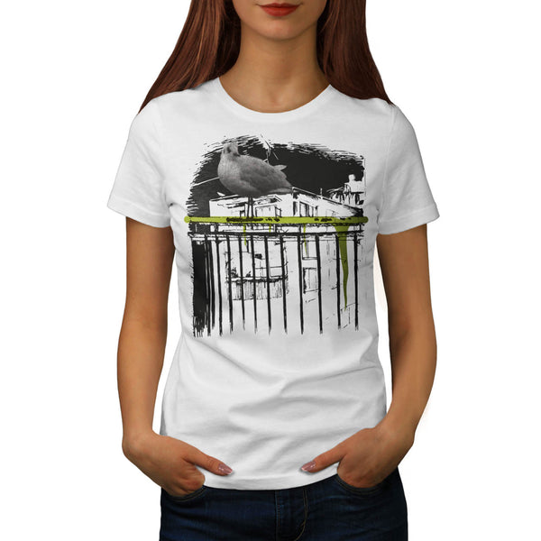City Bird Tree Branch Womens T-Shirt