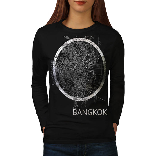 Thailand Bangkok Map Womens Long Sleeve T-Shirt