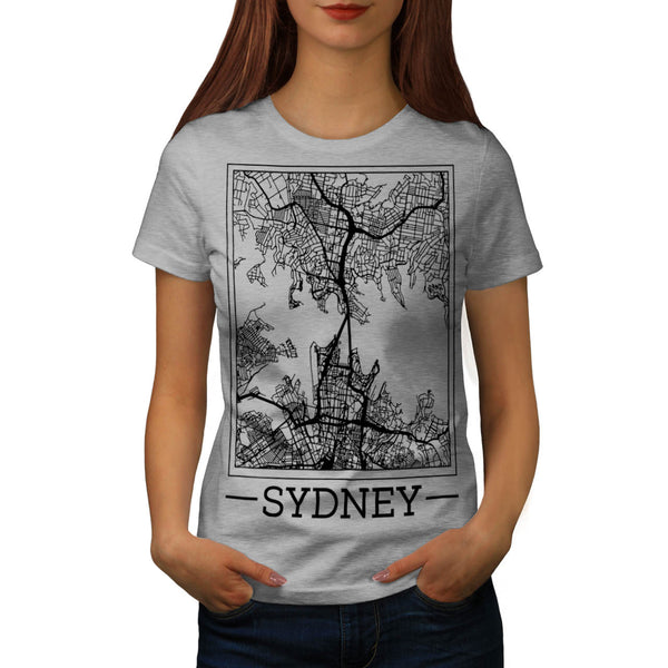 Australia Sydney Map Womens T-Shirt