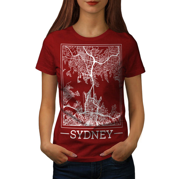 Australia Sydney Map Womens T-Shirt
