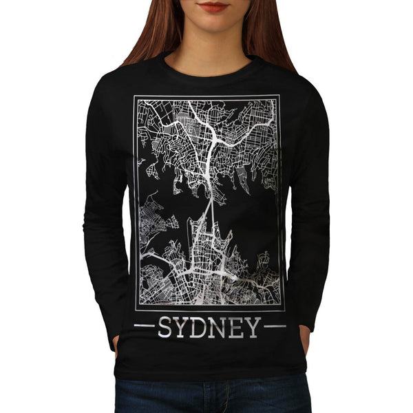 Australia Sydney Map Womens Long Sleeve T-Shirt