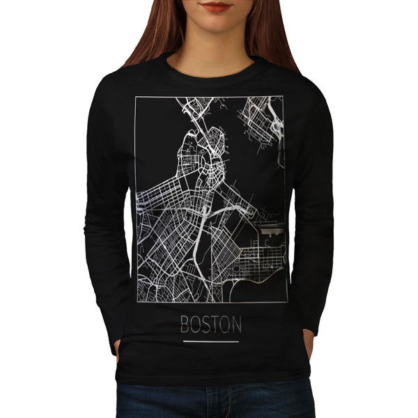 America City Boston Womens Long Sleeve T-Shirt