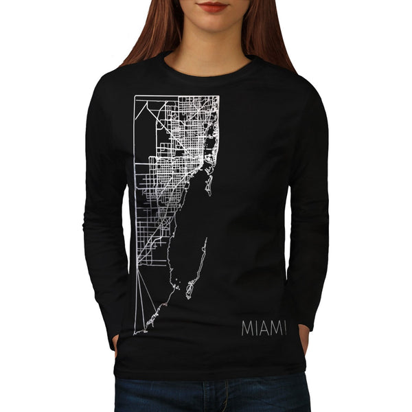 America Miami City Womens Long Sleeve T-Shirt
