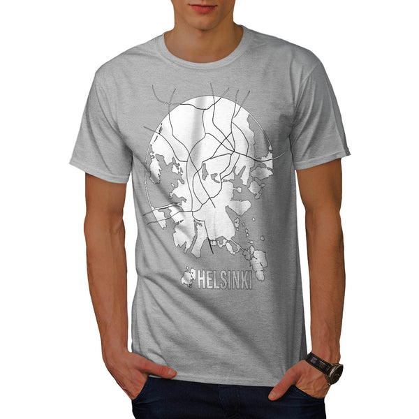 Finland Helsinki Map Mens T-Shirt