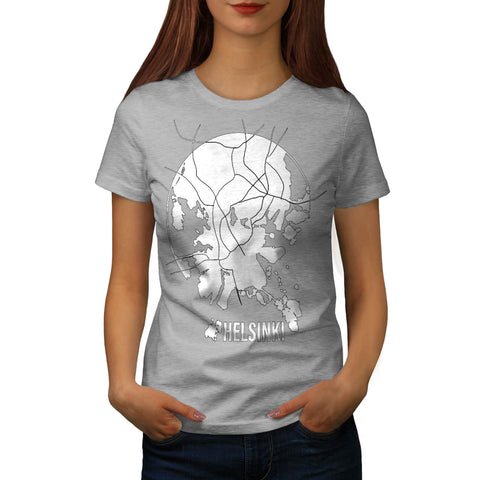 Finland Helsinki Map Womens T-Shirt