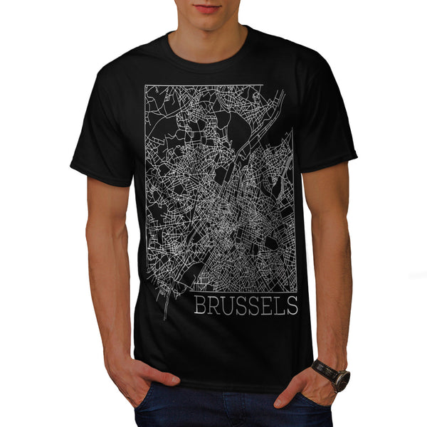 Belgium Brussels Map Mens T-Shirt