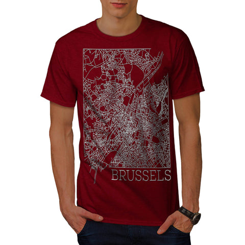 Belgium Brussels Map Mens T-Shirt