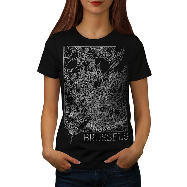 Belgium Brussels Map Womens T-Shirt