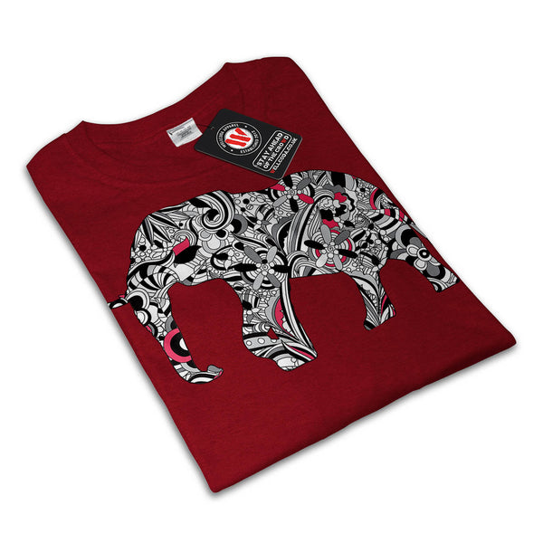 Flower Power Elephant Mens T-Shirt