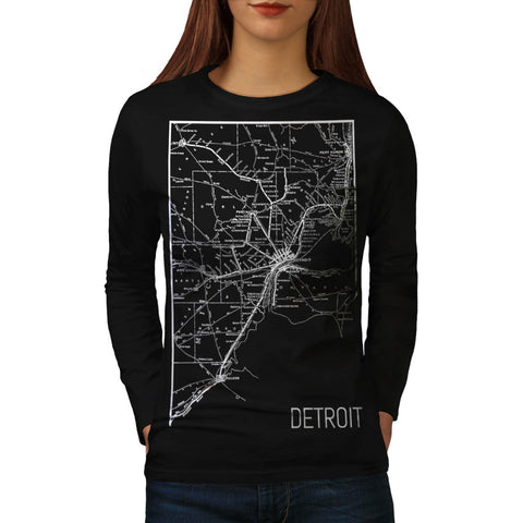 America City Detroit Womens Long Sleeve T-Shirt