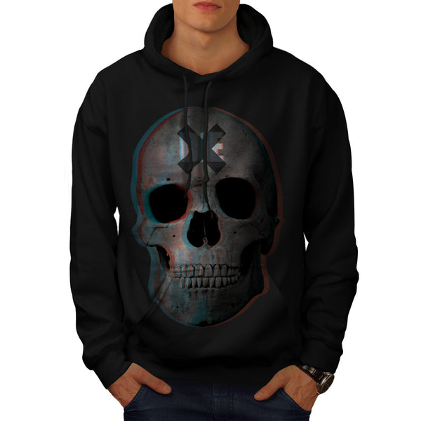 Skull Biker Head Art Mens Hoodie