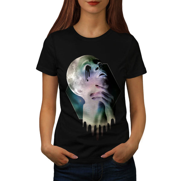 Psychedelic Girl Head Womens T-Shirt