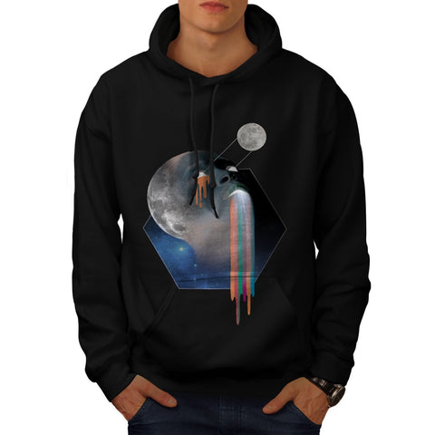 Bald Head Moon Skull Mens Hoodie