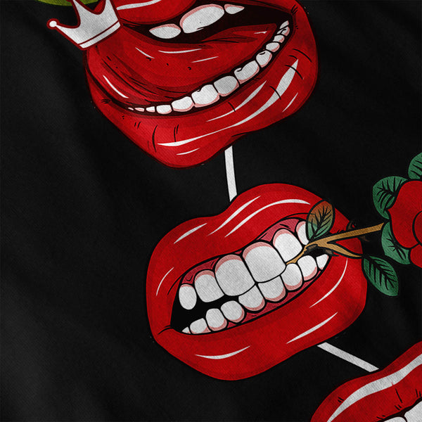 Red Lip Cherry Kiss Mens T-Shirt