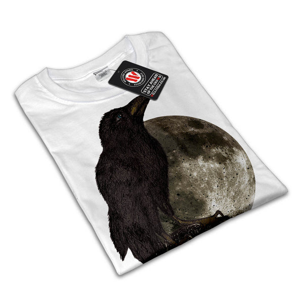 Black Crow On Skull Womens T-Shirt