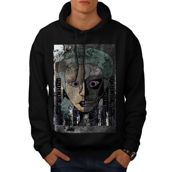 Girl Face Skeleton Mens Hoodie