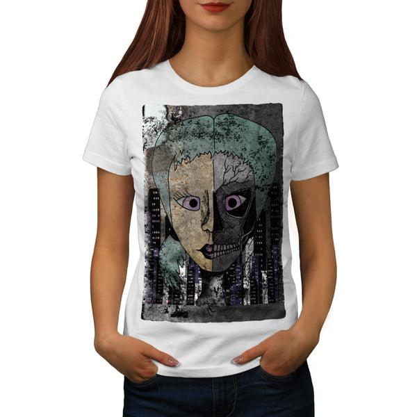Girl Face Skeleton Womens T-Shirt
