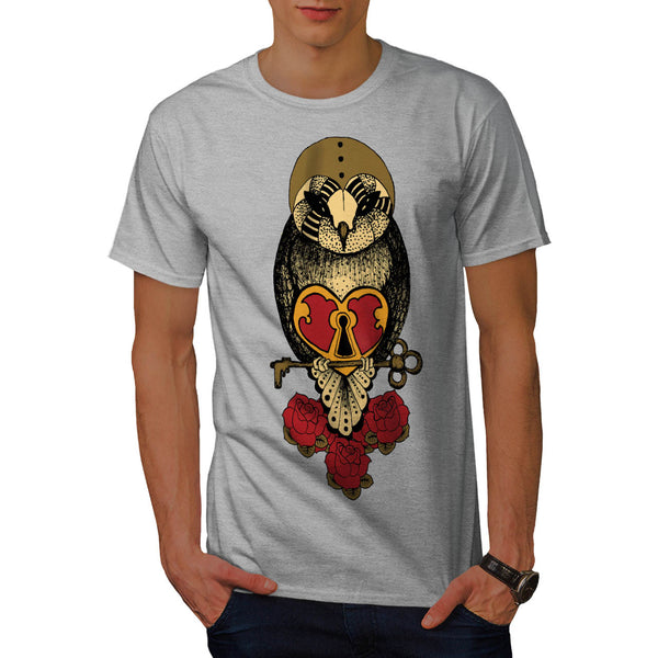 Old School Owl Rock Mens T-Shirt