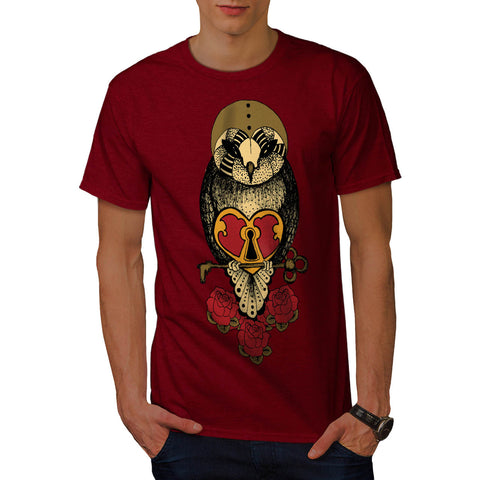 Old School Owl Rock Mens T-Shirt