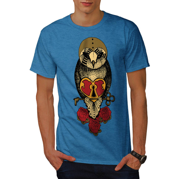 Old School Owl Rock Mens T-Shirt